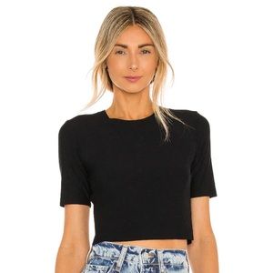 Commando Butter Cropped Tee in Black Small